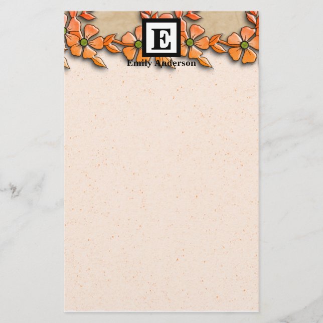 Personalised | Country Flowers Stationery (Front)