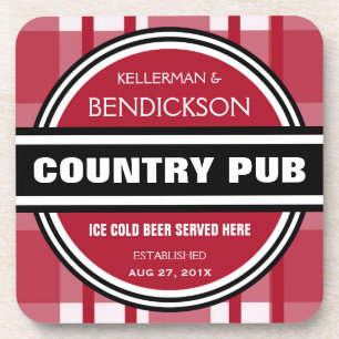 Personalised Country Pub Beer Sign Coaster