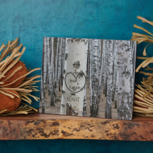 Personalised Country Rustic Carved Heart Plaque