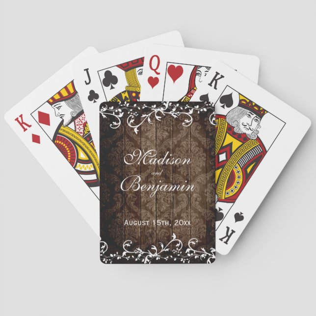 Personalised Country Wedding Favour Playing Cards (Back)