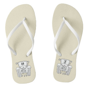 Personalised Country Wedding Tractor Flip Flops