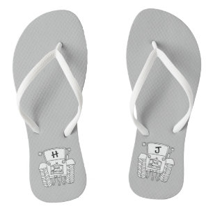 Personalised Country Wedding Tractor Flip Flops