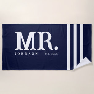 Personalised Couple Beach Towels Set, Mr. and Mrs.
