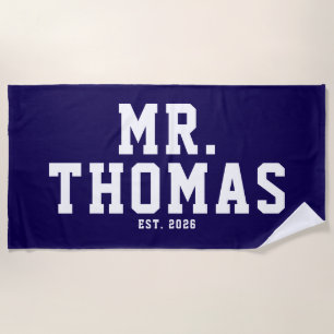 Personalised Couple Beach Towels Set,Mr and Mrs