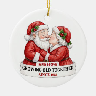 Personalised Couple Christmas Ornament, Ceramic Tree Decoration