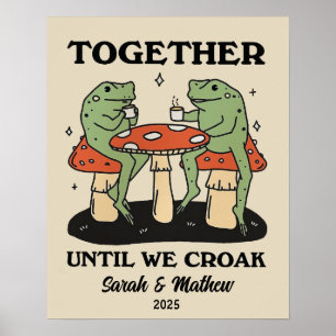 Personalised Couple Frog Illustration Anniversary Poster