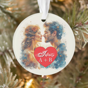 Personalised Couple  – Heart & Infinity love Ornament