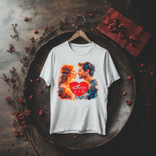 Personalised Couple  – Heart & Infinity love Tri-Blend Shirt