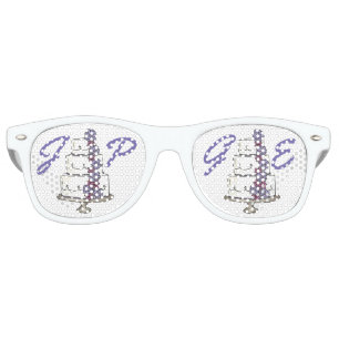Personalised Couple Initials Wedding Cake Favours Retro Sunglasses