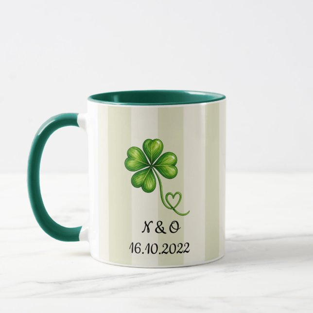  Personalised Couple Mug | Custom Initials & Date (Left)