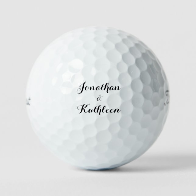 Personalised Couple Names Script Titleist Pro VI  Golf Balls (Front)