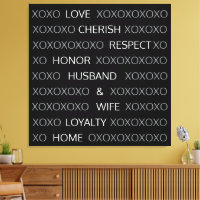 Personalised Couple Names, XOXO Black and White