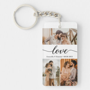 Personalised Couple Photo and text Collage Love Key Ring