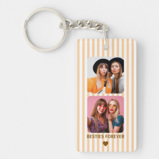 Personalised Couple Photo Boyfriend Besties Stripe Key Ring