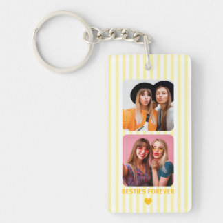 Personalised Couple Photo Boyfriend Besties Stripe Key Ring