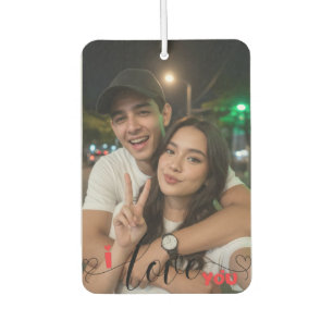 Personalised Couple Photo Car Air Freshener I Love