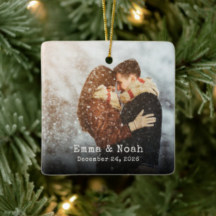 Personalised Couple Photo Christmas Ornament
