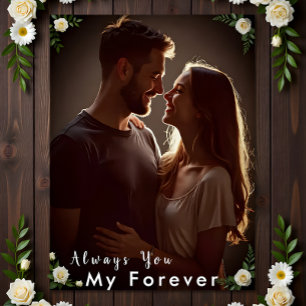 ✅Personalised Couple Photo  Custom Engagement Gift Canvas Print
