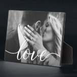 Personalised Couple Photo handlettering Love Plaque<br><div class="desc">Personalise this plaque photo with your own for a thoughtful gift. Elegant,  modern and unique script for the word "Love" with long tailed swashes.</div>