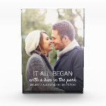 Personalised Couple Photo Newlywed Names Date Block<br><div class="desc">Every couple has a unique story about where it all began. This photo block with white text can be customised to any couple,  with their names,  the date of their anniversary (first date,  wedding,  engagement,  etc),  as well as a picture of the happy couple. A truly unique keepsake!</div>