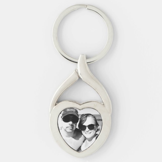 Personalised Couple Photo Romantic Key Ring (Front)