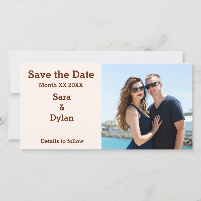 Personalised Couple Photo Save The Date (Front)