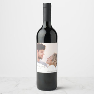 Personalised Couple Photo Wedding Wine Favour II Label