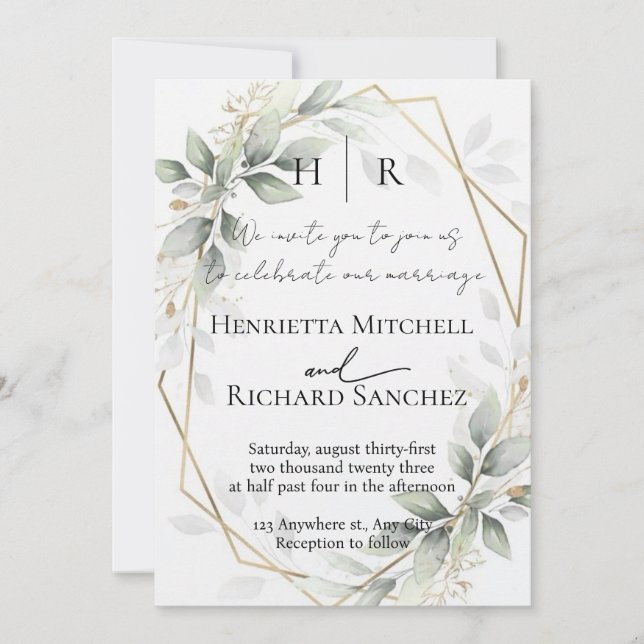 Personalised Couple Picture Wedding Invite (Front)