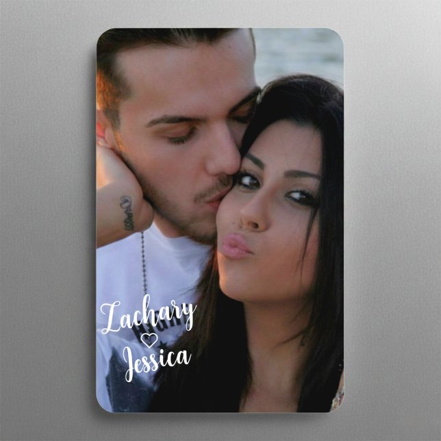 Personalised Couple Portrait Flexible Photo Magnet (Personalized Portrait Photo Magnet)