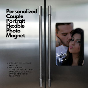 Personalised Couple Portrait Flexible Photo Magnet