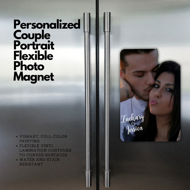 Personalised Couple Portrait Flexible Photo Magnet (Personalized Couple Portrait Flexible Photo Magnet)