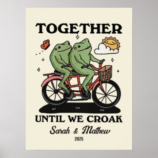 Personalised Couple Print, Custom Frog Illustratio Poster