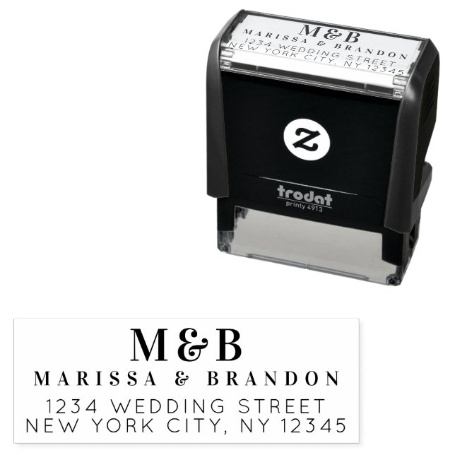 Personalised Couple Wedding Monogram Initials  Self-inking Stamp (In Situ)