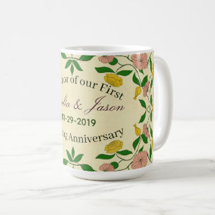 Personalised Couples 1st Wedding Anniversary Coffee Mug