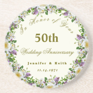 Personalised Couples 50th Wedding Anniversary  Coaster