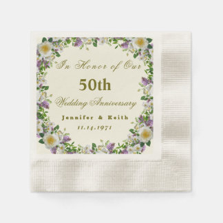 Personalised Couples 50th Wedding Anniversary Napkin