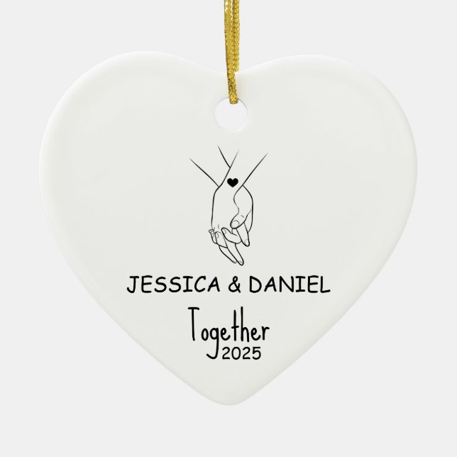 Personalised Couples Christmas Ornament 2025 (Front)
