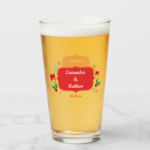 Personalised Couples Customisable Text Christmas Glass