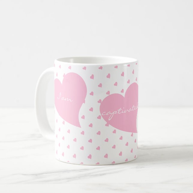 Personalised Couple's Cute Hearts Coffee Mug (Front Left)