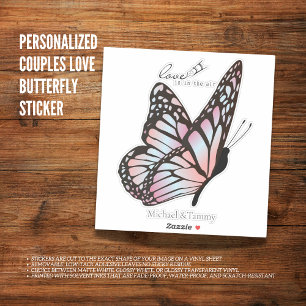 Personalised Couples Love Butterfly Sticker