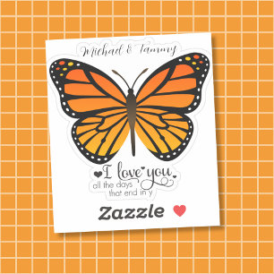 Personalised Couples' Monarch Butterfly Sticker
