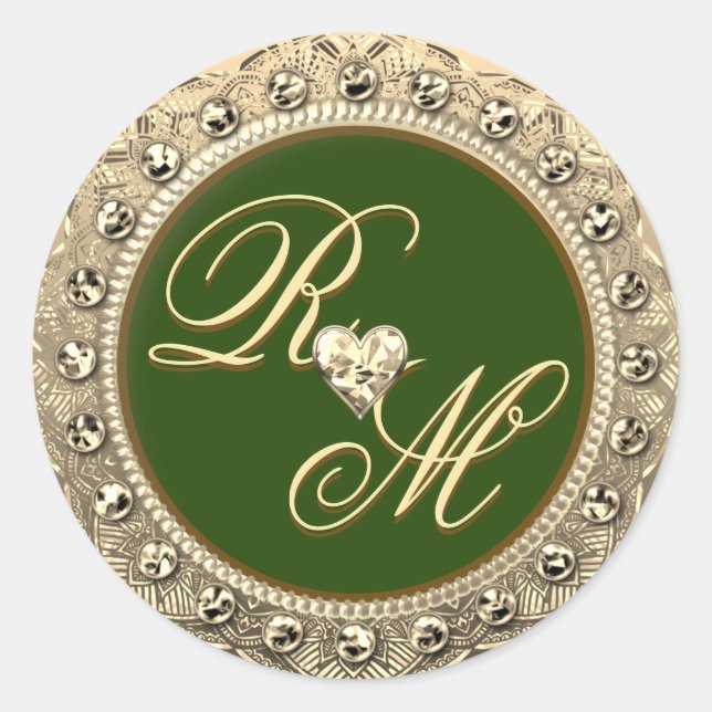 Personalised Couples Monogram Gold Seal (Front)