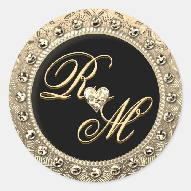 Personalised Couples Monogram Gold Seal (Front)