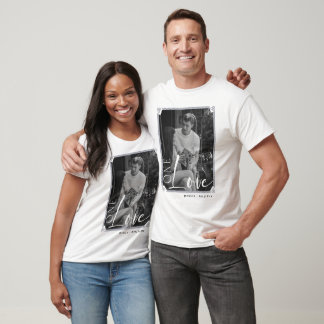 Personalised couples photo frame and text T-Shirt