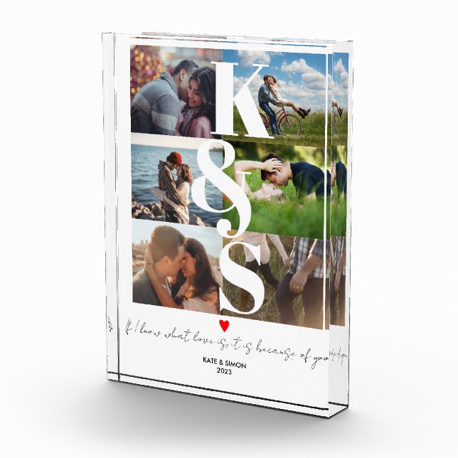Personalised Couples Photo LOVE Gift Block (Right)