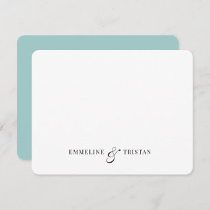 Personalised Couples Stationery Light Blue Green Card