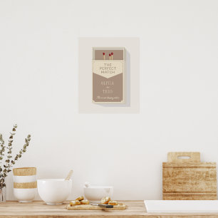 Personalised Couples The Perfect Match Matchbox Poster