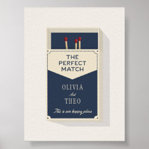 Personalised Couples The Perfect Match Matchbox Poster