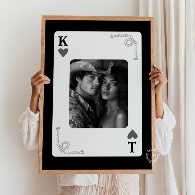 Personalised Couples Western Playing Card Black Poster (Creator Uploaded)