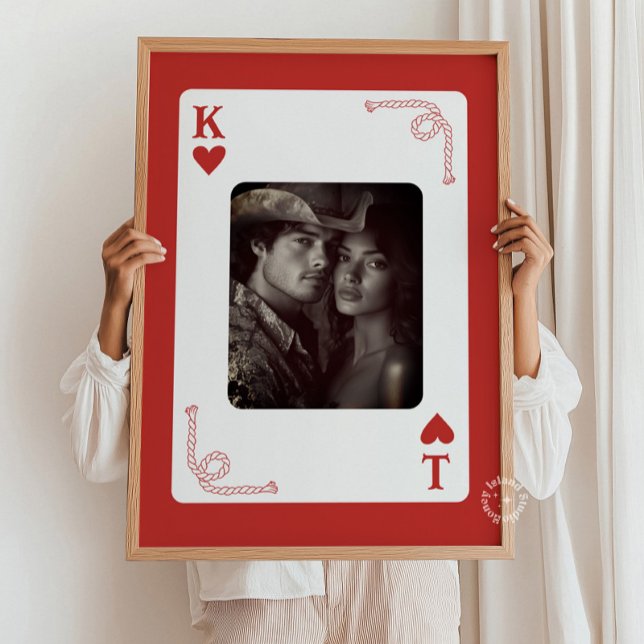 Personalised Couples Western Playing Card Gift Poster (Creator Uploaded)